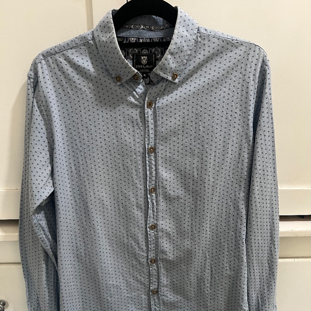 Steel & Jelly Men’s Button-Up Shirt M geometric pattern